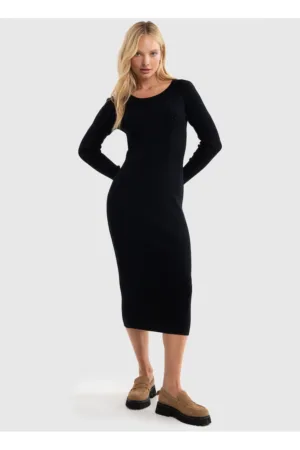 Rochie midi bodycon Bodinia - Negru