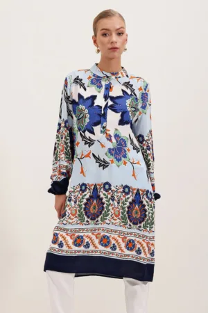 Rochie midi HiCCUP brodata bleumarin