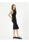 Rochie midi cambrata cu model uni