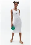 Rochie midi cambrata cu sireturi