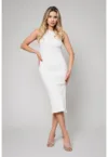 Rochie midi cambrata cu slit lateral Hera
