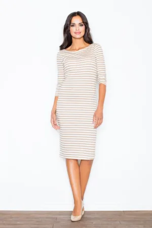 Rochie midi casual bej