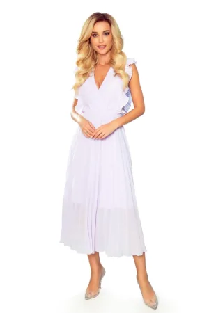 Rochie midi casual plisata alba