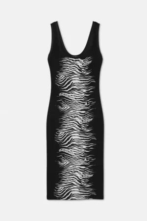 Rochie midi cu animal-print