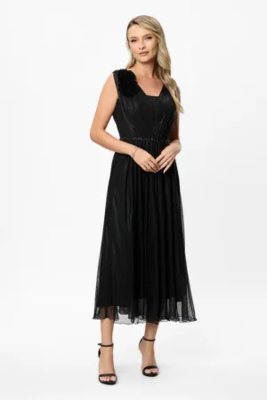 Rochie midi cu aplicatii florale