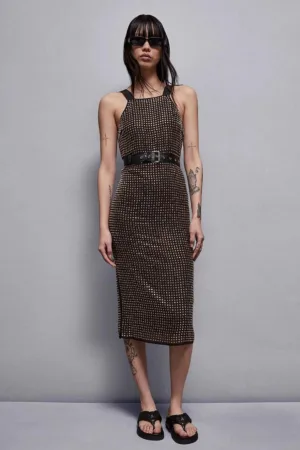 Rochie midi cu aplicatii tip cristale