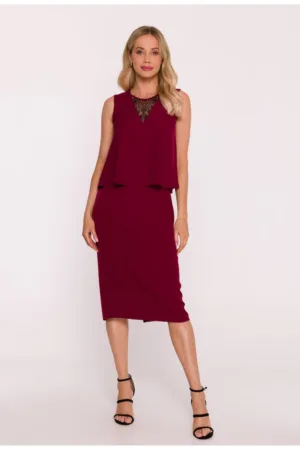 Rochie midi cu aspect 2 in 1