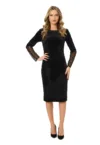 Rochie midi cu aspect catifelat Angelique