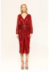 Rochie midi cu aspect metalizat