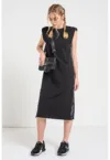 Rochie midi cu benzi logo laterale