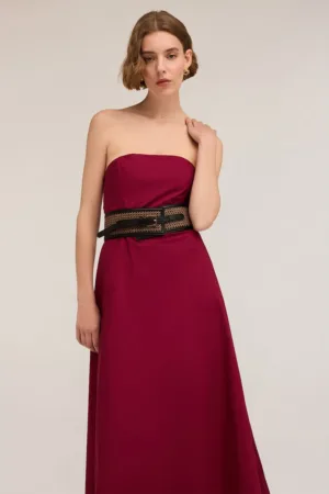 Rochie midi cu bretele detasabile
