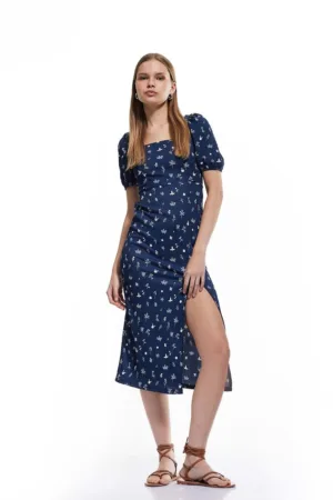 Rochie midi cu bretele incrucisate pe partea din spate