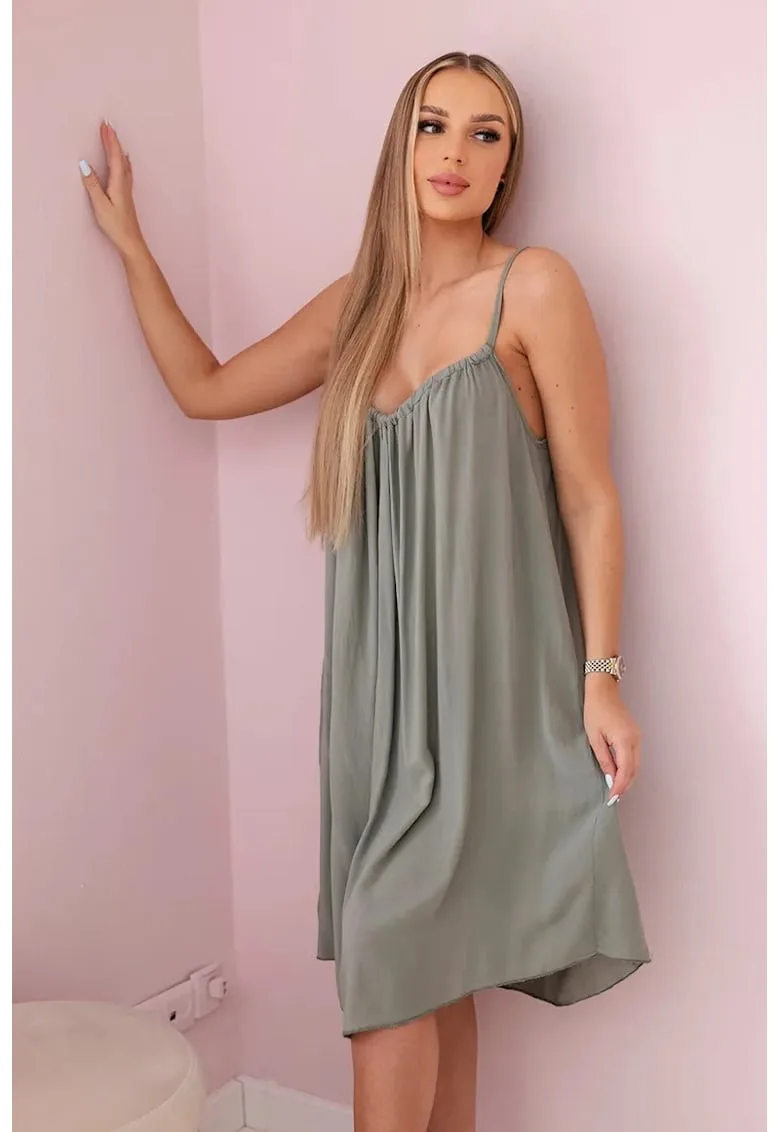 Rochie midi cu bretele inguste -