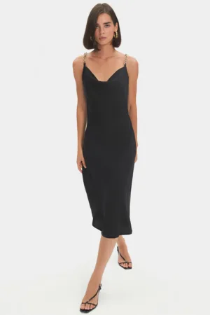 Rochie midi cu bretele lant