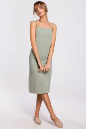 Rochie midi cu bretele subtiri -