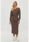 Rochie midi cu buzunare oblice