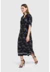 Rochie midi cu cordon in talie