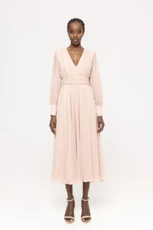 Rochie midi cu croiala A si strasuri