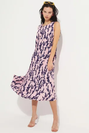Rochie midi cu croiala dreapta si model floral