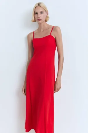 Rochie midi cu croiala uni