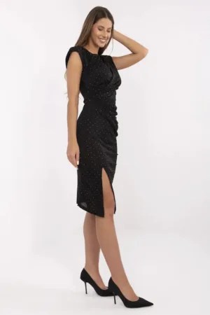 Rochie midi cu decolteu barcuta -