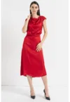 Rochie midi cu decolteu drapat