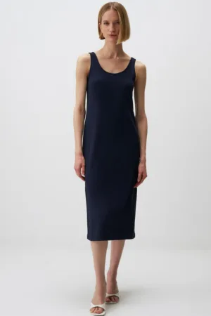 Rochie midi cu decolteu in U