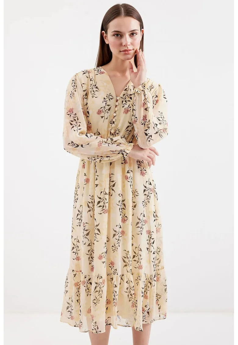 Rochie midi cu decolteu în V