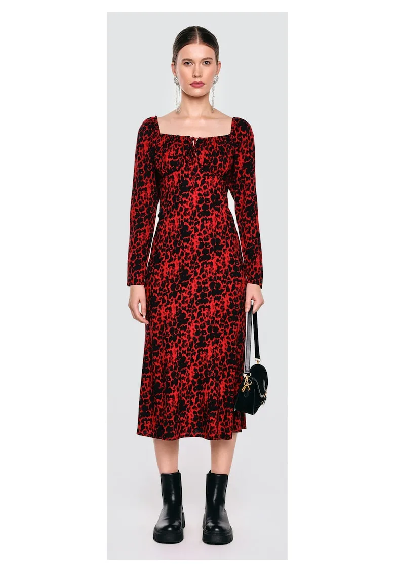 Rochie midi cu decolteu patrat Kiara - 65987