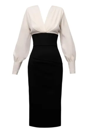 Rochie midi cu drapaje pe bust Lunaria