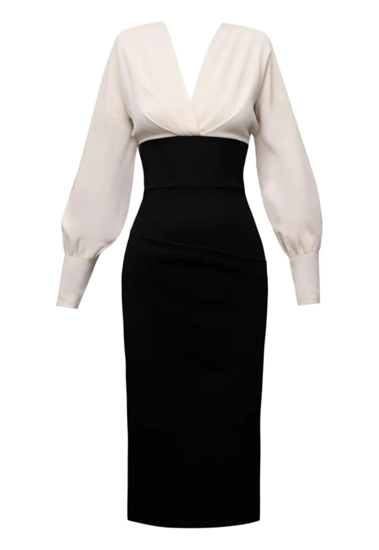 Rochie midi cu drapaje pe bust Lunaria