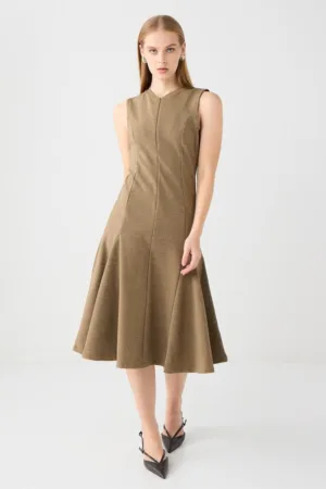 Rochie midi cu fenta cu fermoar