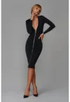 Rochie midi cu fermoar -