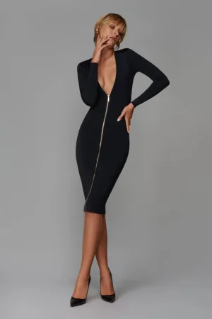 Rochie midi cu fermoar -