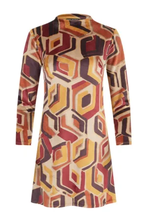 Rochie midi cu imprimeu geometric