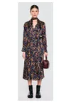 Rochie midi cu imprimeu si cordon in talie Umi