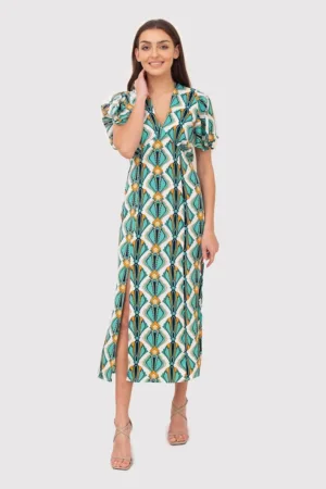 Rochie midi cu maneca scurta DA1759 MULTI