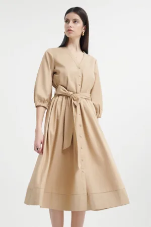 Rochie midi cu maneci 3/4
