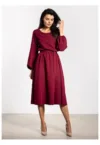 Rochie midi cu maneci bishop