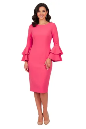 Rochie midi cu maneci cu volane -