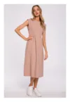 Rochie midi cu maneci impodobite - mocha