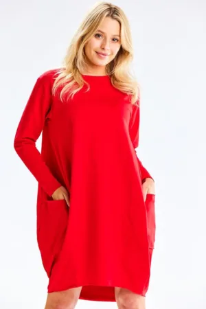 Rochie midi - cu maneci lungi -