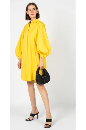 Rochie midi cu maneci lungi cu mansete - 36