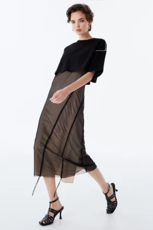 Rochie midi cu model 2 in 1