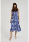 Rochie midi cu model albastra