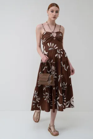 Rochie midi cu model stratificat