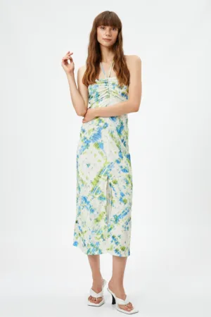 Rochie midi cu model tie-dye