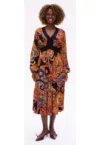 Rochie midi cu motive paisley Emira