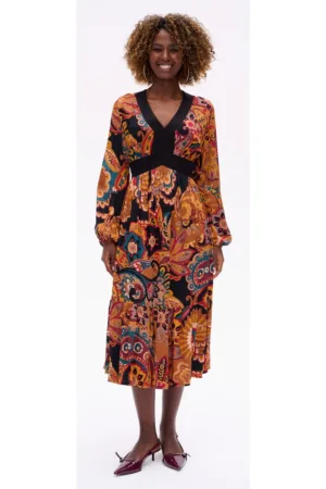 Rochie midi cu motive paisley Emira