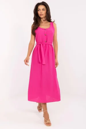 Rochie midi cu nasturi decorativi -
